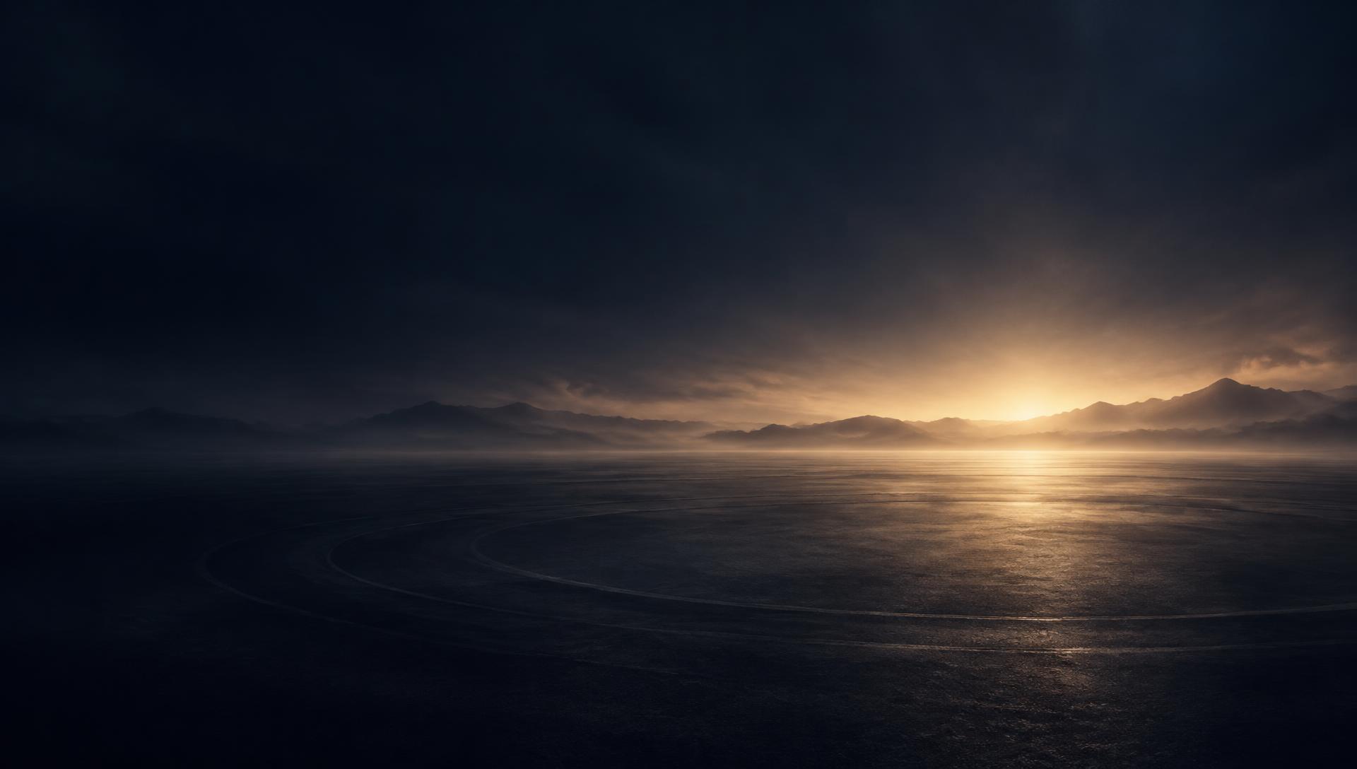 Light emerging over a distant horizon
